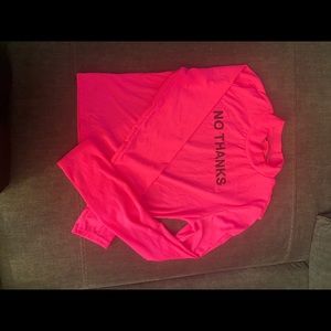 Pink long sleeve crop top